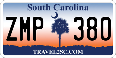 SC license plate ZMP380