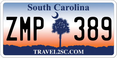 SC license plate ZMP389