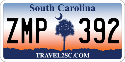 SC license plate ZMP392