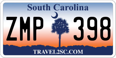 SC license plate ZMP398