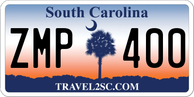 SC license plate ZMP400