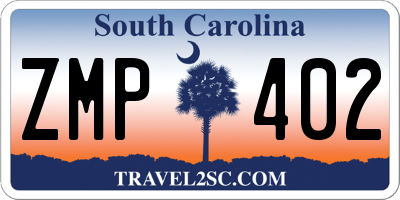 SC license plate ZMP402