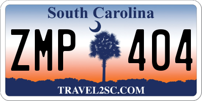SC license plate ZMP404