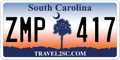 SC license plate ZMP417