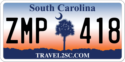 SC license plate ZMP418