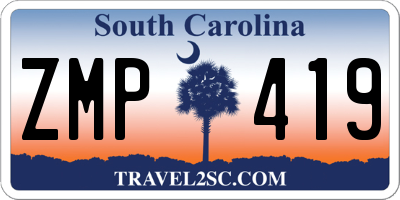 SC license plate ZMP419