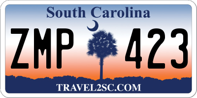 SC license plate ZMP423