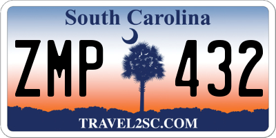 SC license plate ZMP432