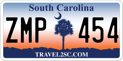 SC license plate ZMP454