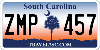 SC license plate ZMP457