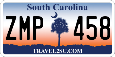 SC license plate ZMP458