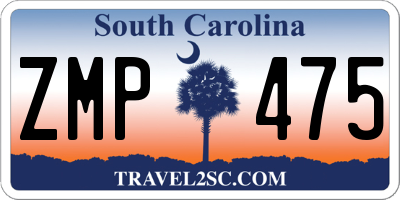 SC license plate ZMP475