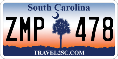 SC license plate ZMP478