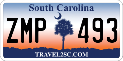 SC license plate ZMP493