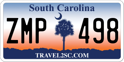 SC license plate ZMP498