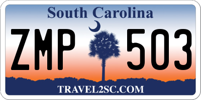 SC license plate ZMP503