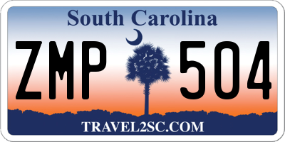 SC license plate ZMP504