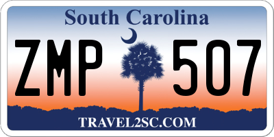 SC license plate ZMP507