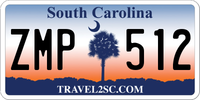 SC license plate ZMP512