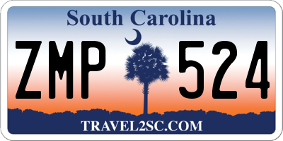 SC license plate ZMP524