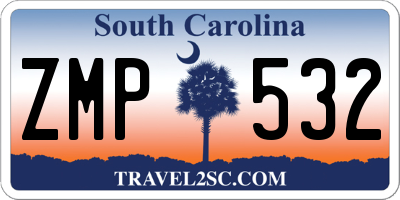 SC license plate ZMP532