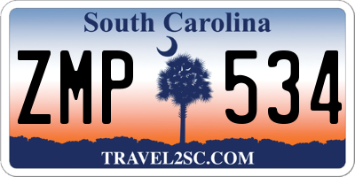SC license plate ZMP534