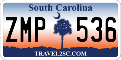 SC license plate ZMP536