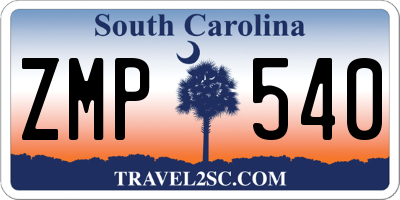 SC license plate ZMP540