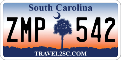 SC license plate ZMP542