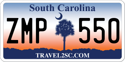 SC license plate ZMP550