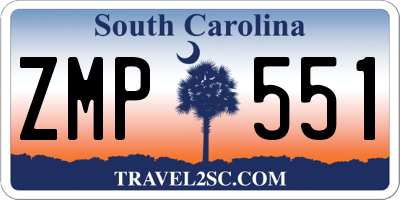 SC license plate ZMP551