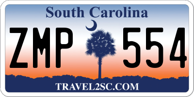 SC license plate ZMP554