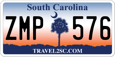 SC license plate ZMP576