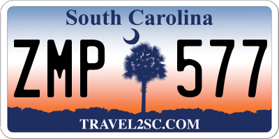 SC license plate ZMP577