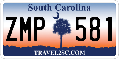 SC license plate ZMP581
