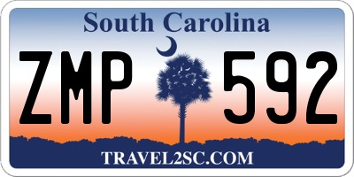 SC license plate ZMP592