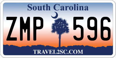 SC license plate ZMP596