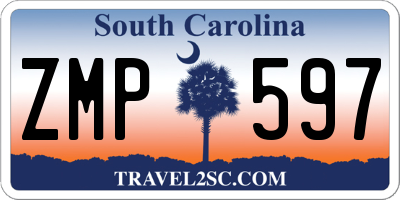 SC license plate ZMP597