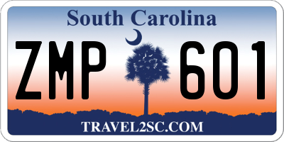 SC license plate ZMP601