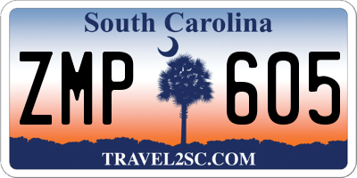 SC license plate ZMP605