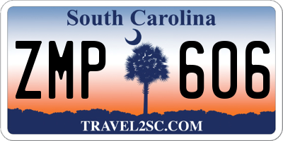 SC license plate ZMP606