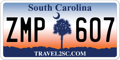 SC license plate ZMP607