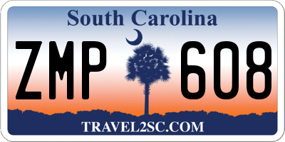 SC license plate ZMP608