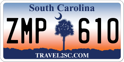 SC license plate ZMP610
