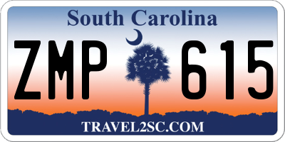 SC license plate ZMP615