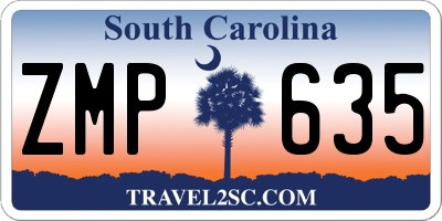 SC license plate ZMP635