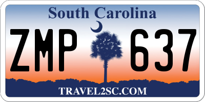 SC license plate ZMP637