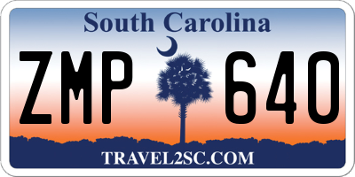 SC license plate ZMP640