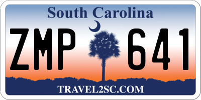SC license plate ZMP641