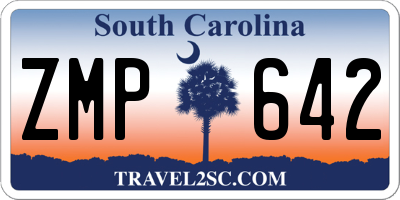 SC license plate ZMP642